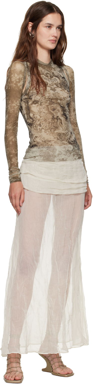 Tričko Jean Paul Gaultier Jean Paul Gaultier 'The Médaillon' Long Sleeve Top Hnedá | 25/03-W-TO303-M006P-6965, 3