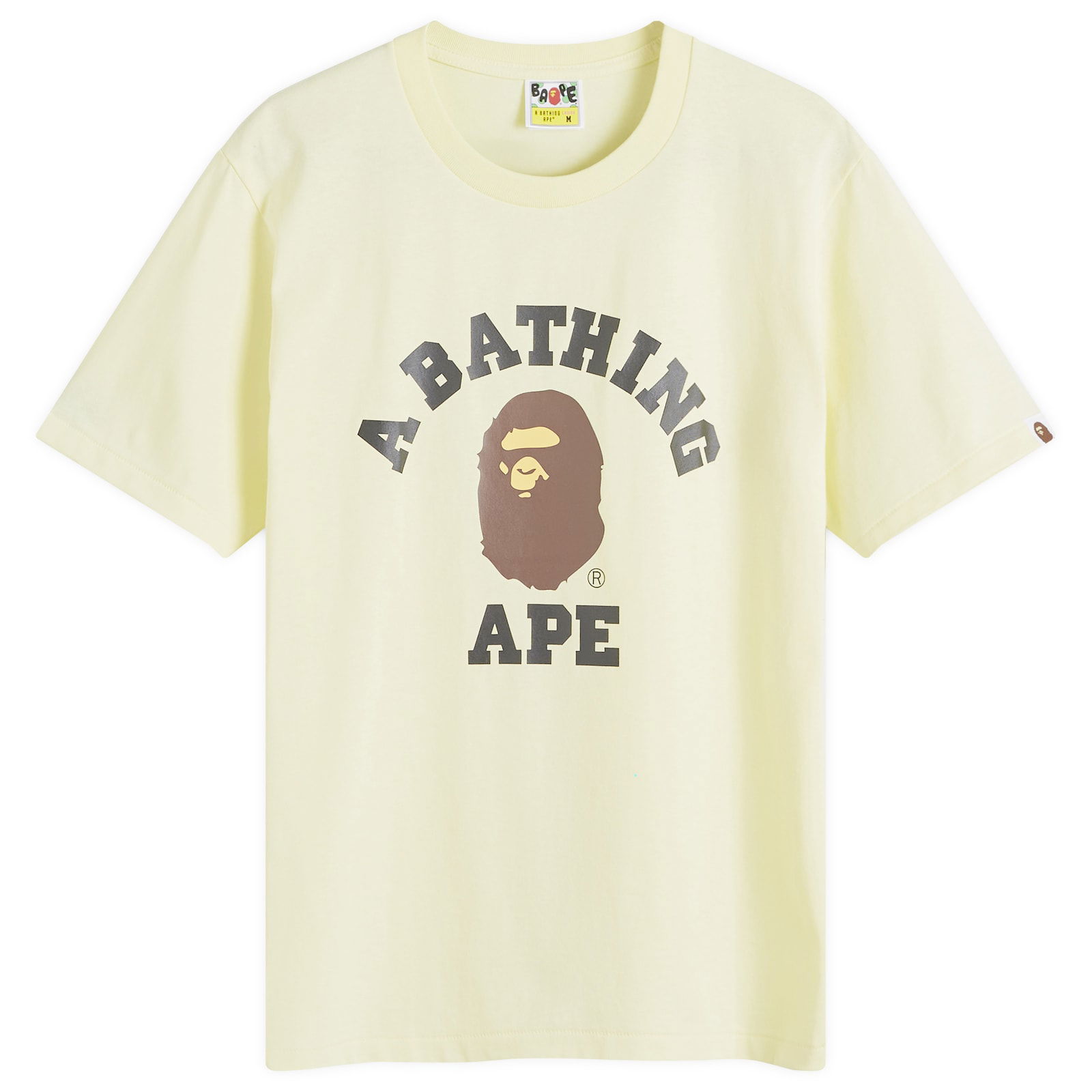 A Bathing Ape Women's College T-Shirt in Yellow, Size Small | END. Clothing