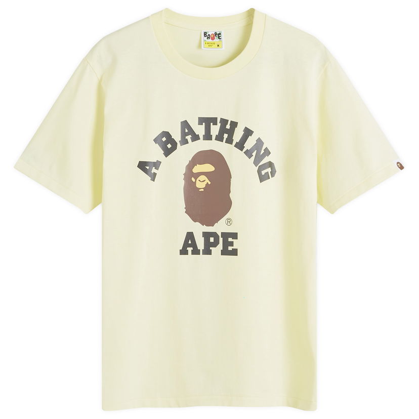 Tričko BAPE A Bathing Ape Women's College T-Shirt in Yellow, Size Small | END. Clothing Béžová | 001TEK302001L-YLW