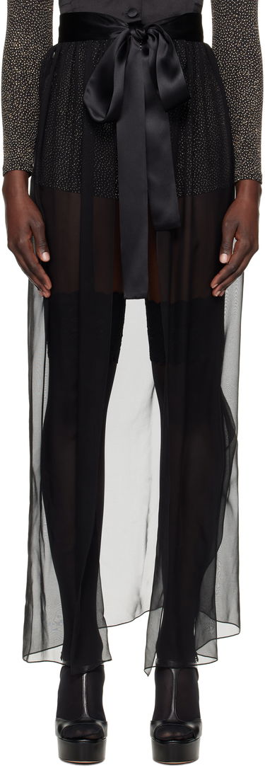 Sukňa Dolce & Gabbana Dolce&Gabbana Maxi Silk Chiffon Skirt Čierna | F4C0AT FU1AT, 0