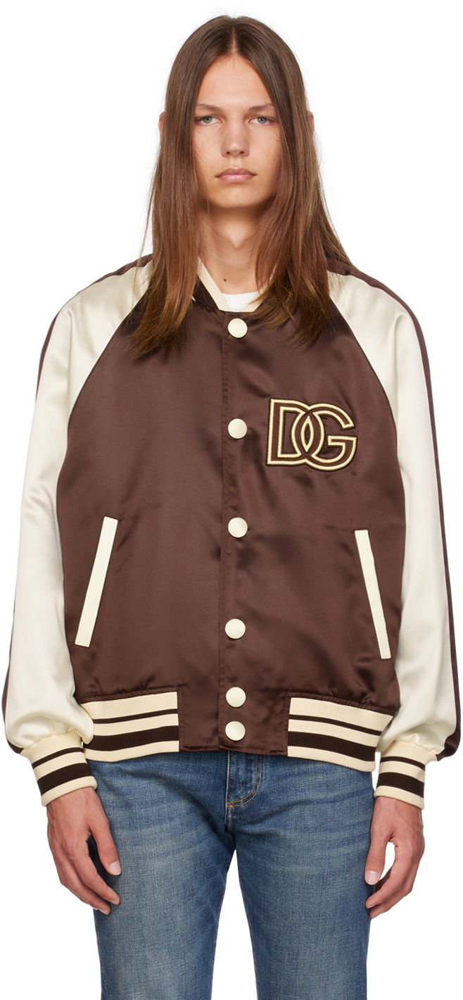 Bomber bunda Dolce & Gabbana Brown & White 'D&G' Bomber Jacket Hnedá | G9ZB6ZFUM86, 0