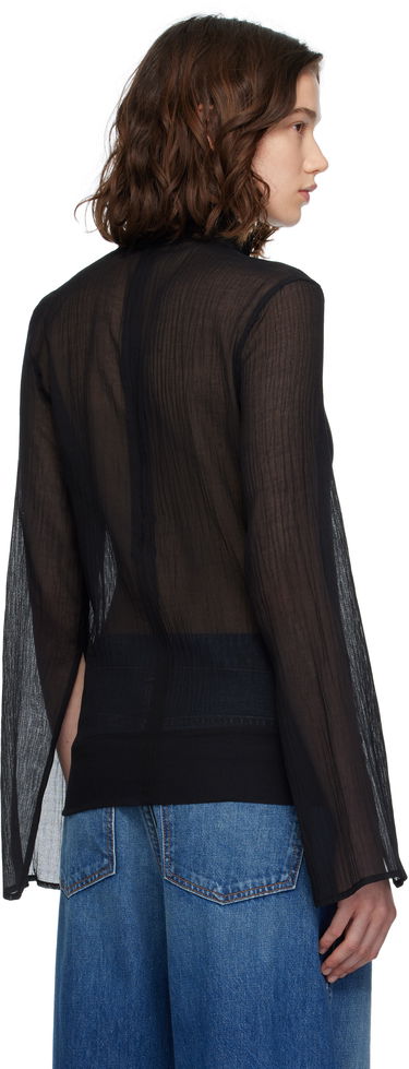 Košeľa TOTEME TOTEME Slit Sleeve Mock Neck Blouse Čierna | 253-WRT0546-FB0462, 2