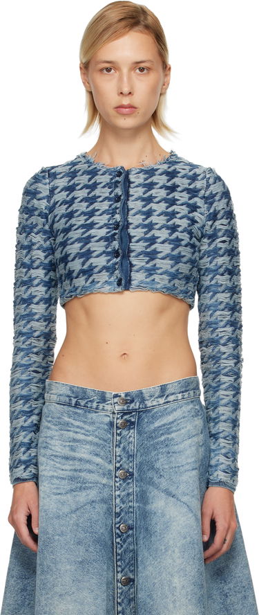 Sveter Diesel M-Hella Textured Houndstooth Cropped Cardigan Rôznofarebný | A21445 0EGCA, 0
