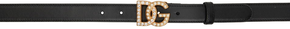 Opasok Dolce & Gabbana Black Bejeweled 'DG' Belt Čierna | BE1577AQ339, 0