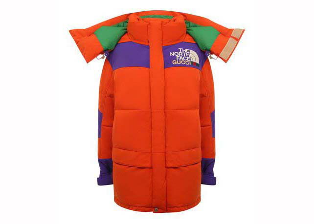 Bunda Gucci The North Face x Long Down Jacket Orange/Purple/Green Červená | 663921 XKQSL 6167, 0