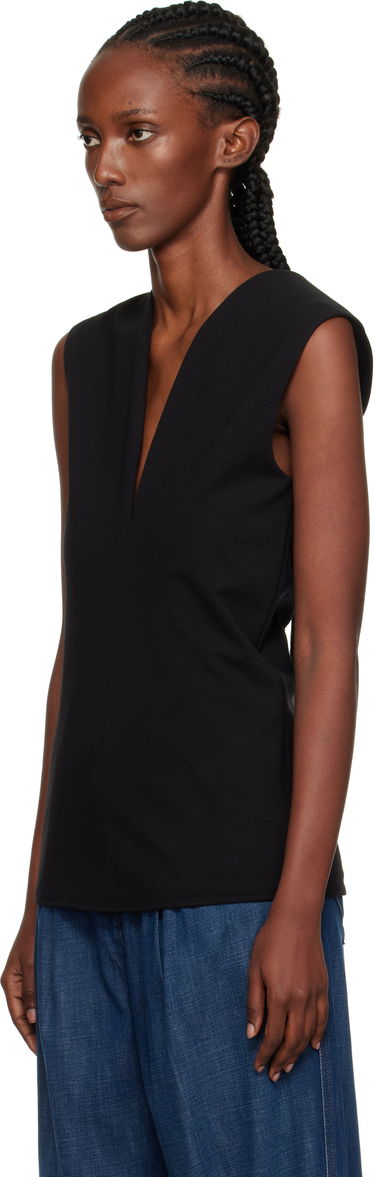 Tielko LANVIN Lanvin Jersey Plunging Neckline Top Čierna | RW-TO0006-6109-E25, 3