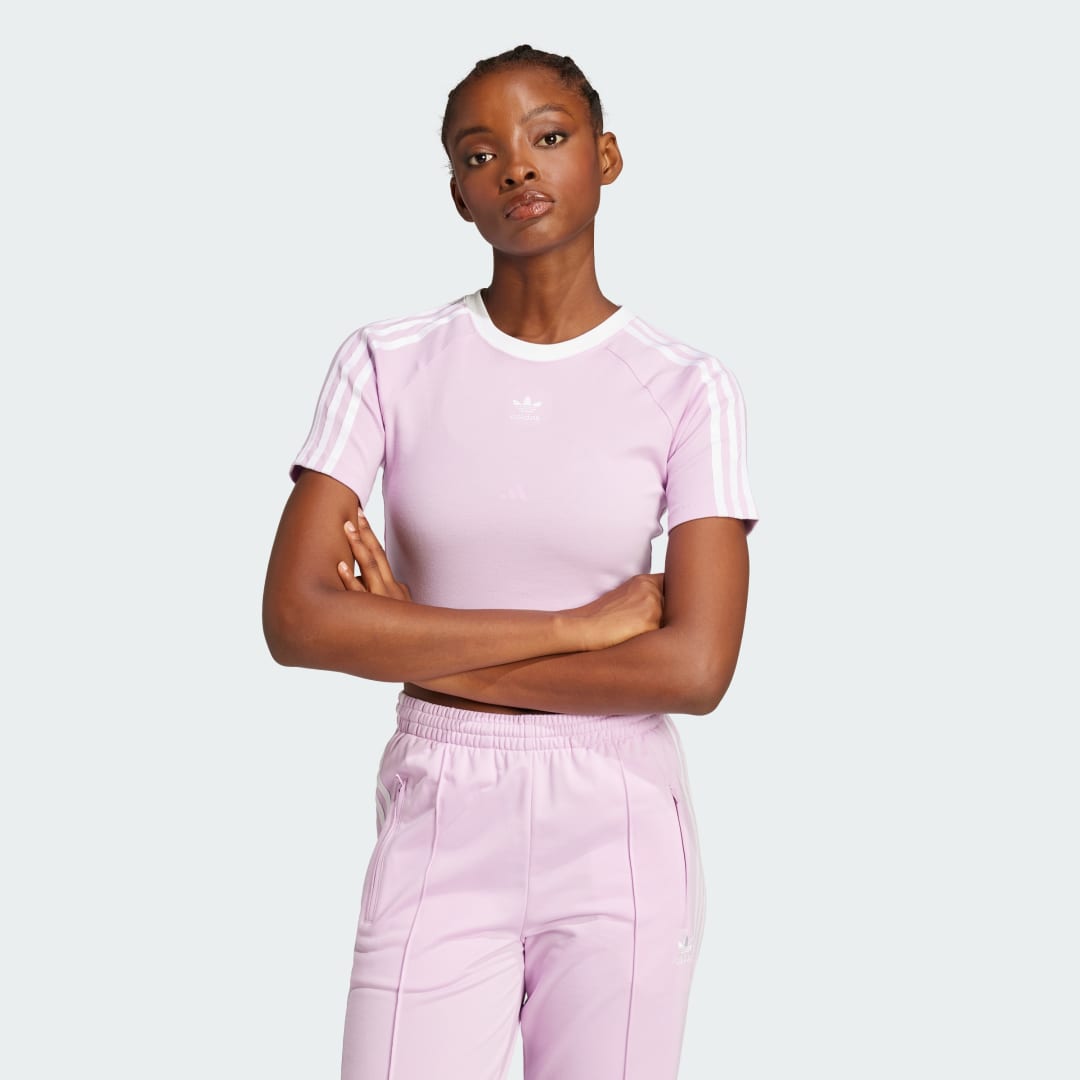 Crop Top adidas Performance 3-Stripes Crop Top Fialová | JC6365, 0