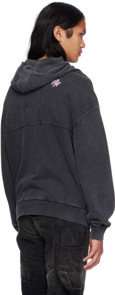 Mikina We11done We11done Wide Neck Graphic Zip Hoodie Čierna | WD-TJ2-24-845-U-BK, 2