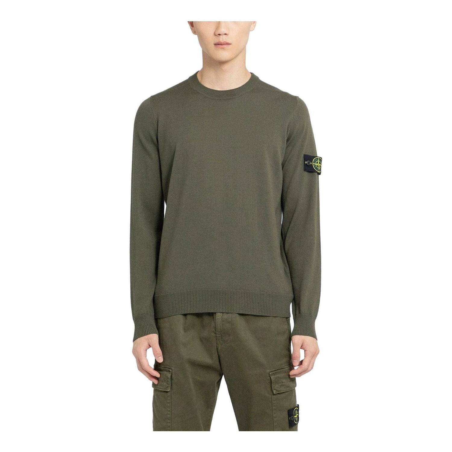 Sveter Stone Island Logo Patch Crewneck Sweatshirt Zelené | 7915510C4-V0058, 0