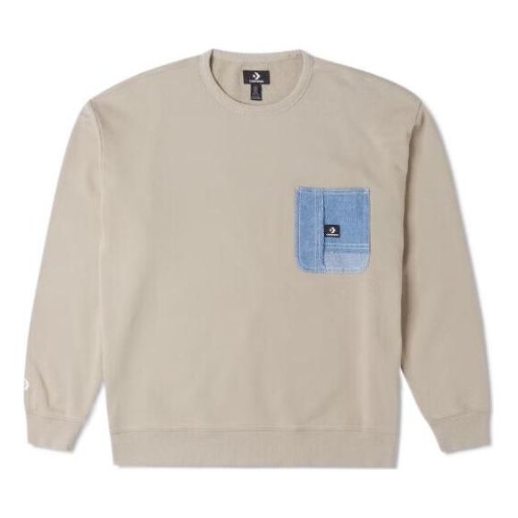 Sveter Converse Denim Patchwork Crew Sweatshirt Béžová | 10025519-A01
