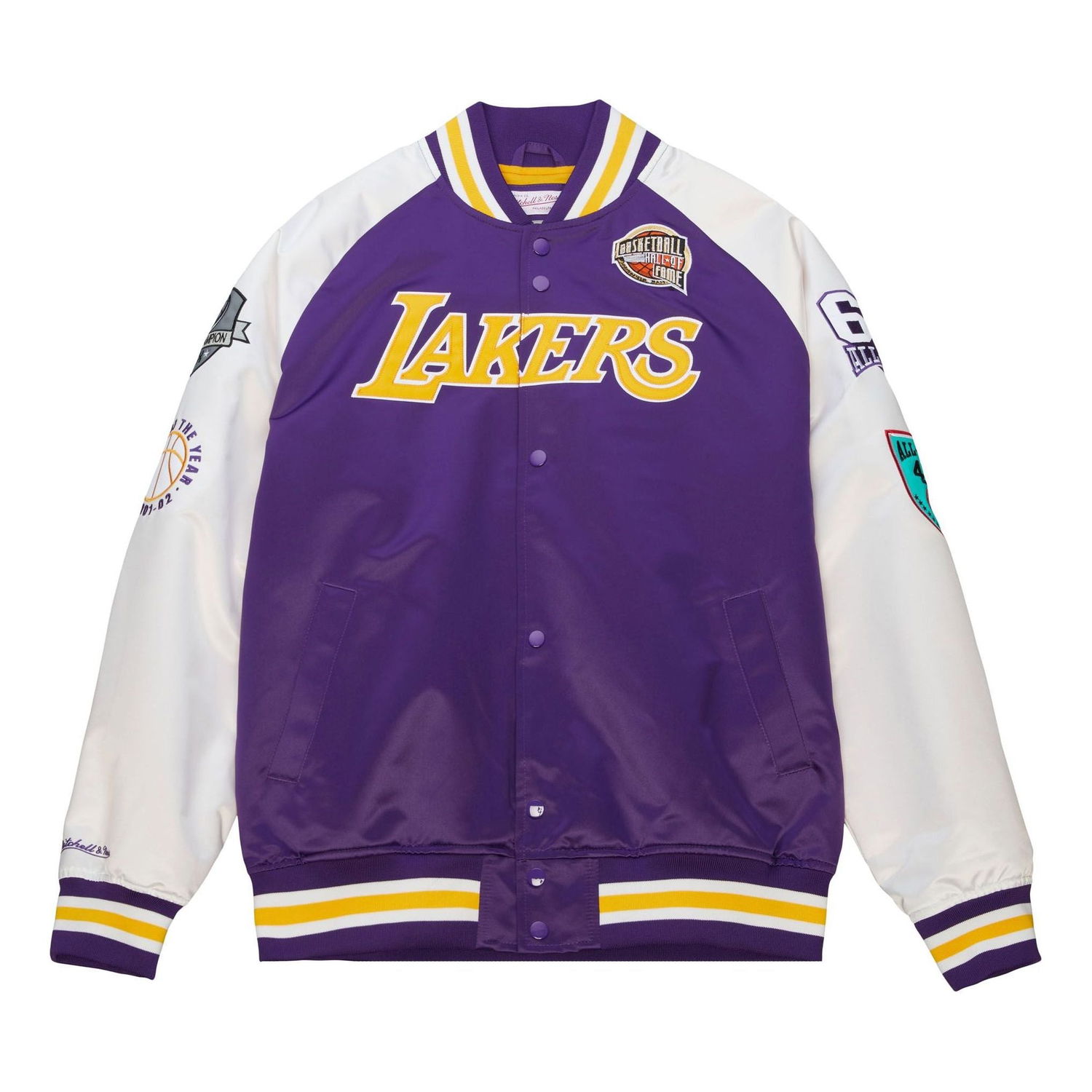 Bomber bunda Mitchell & Ness Los Angeles Lakers HOF Satin Jacket Fialová | OJBF6860-LALYYPGAPRWH, 0