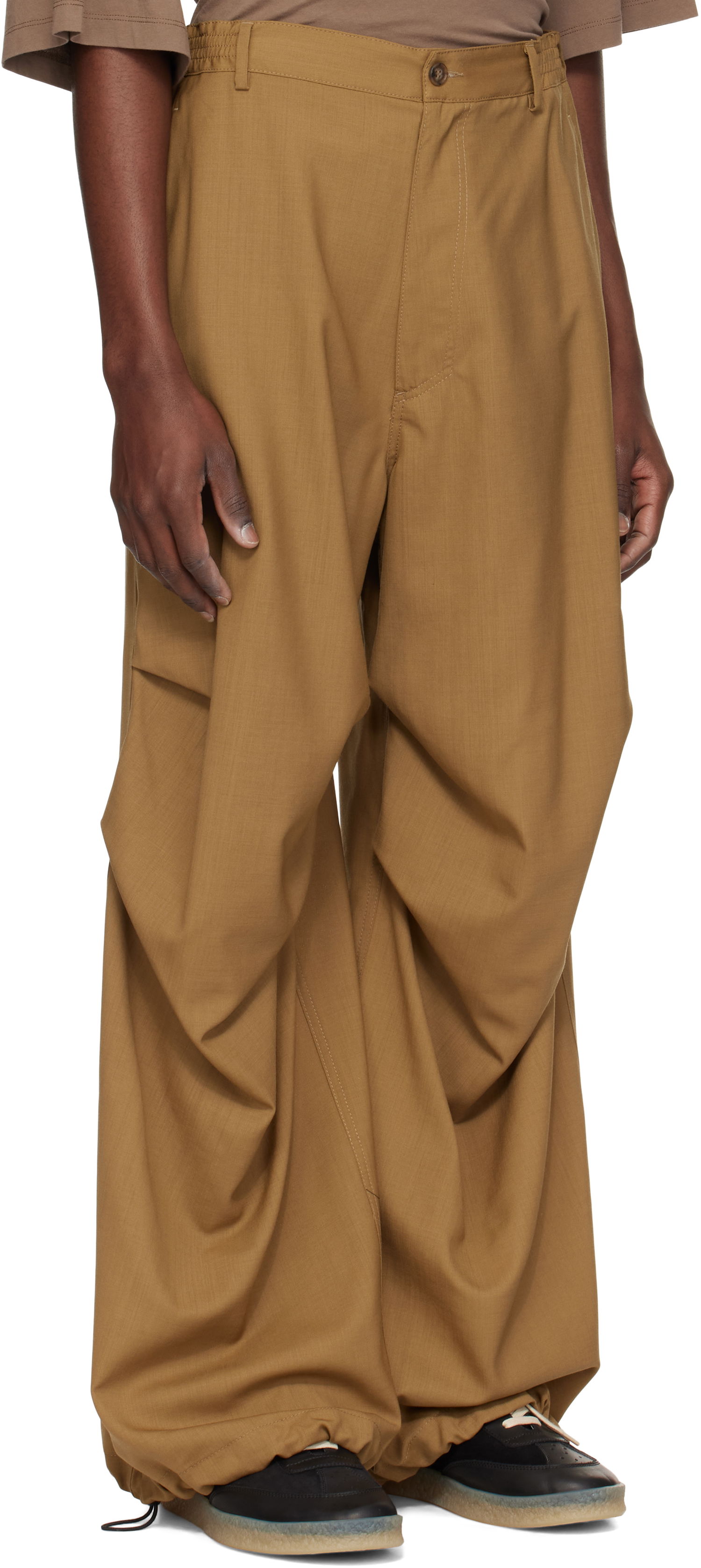 Nohavice Maison Margiela MM6 Maison Margiela Draped Trousers Hnedá | SH0KA0037 M35080, 1