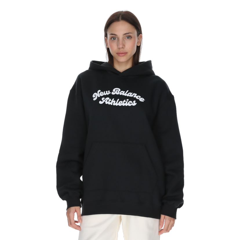 Mikina New Balance Linear Heritage Hoodie Čierna | WT53509-BK