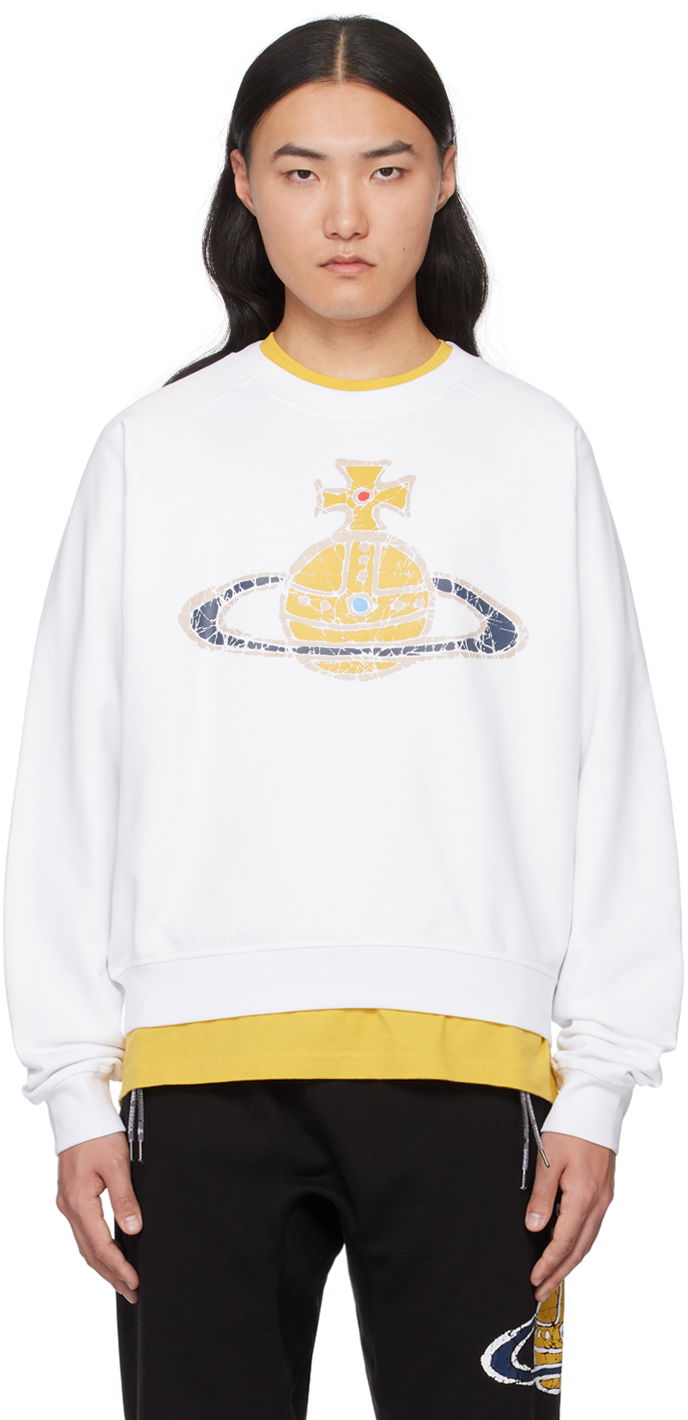 Mikina Vivienne Westwood Time Machine Sweatshirt Biela | 3I01000L-J0006-