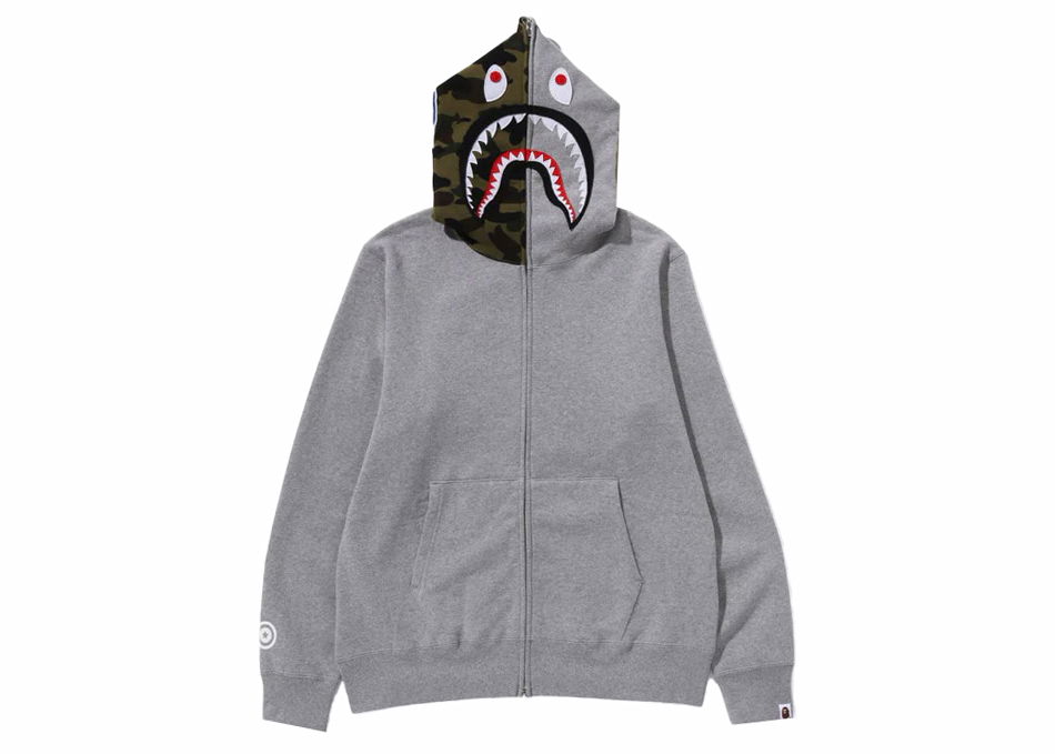 Mikina BAPE BAPE Shark Full-Zip Hoodie (FW23) Gray Šedá | 1J80-115-012, 0
