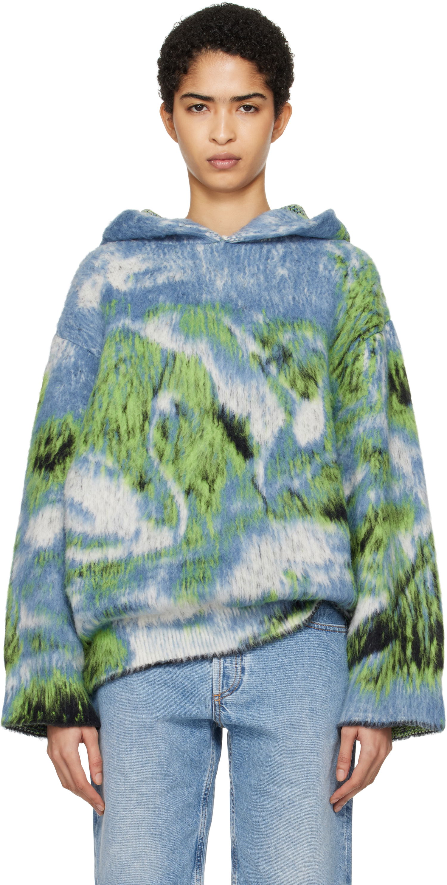 Mikina The Attico Attico Swan Print Knit Hoodie Rôznofarebný | 250WCK00114 MIX015AA, 0