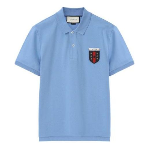 Polo tričko Gucci Gucci Ribbon Shield Polo Modrá | 408322-X7333-4907, 0