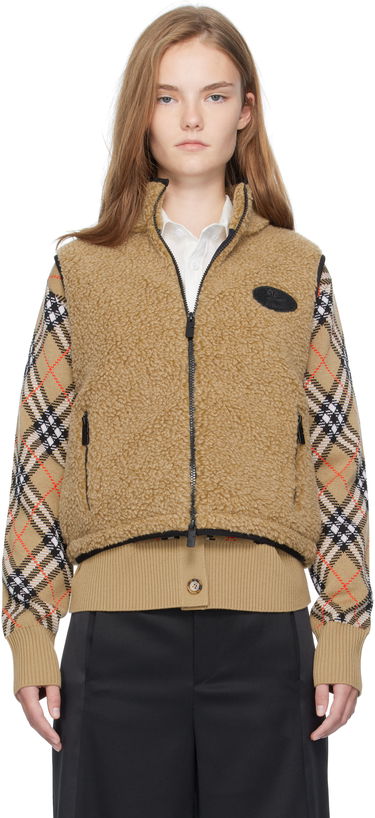 Vesta Burberry Burberry Cropped Fleece Vest Béžová | 8110159, 0
