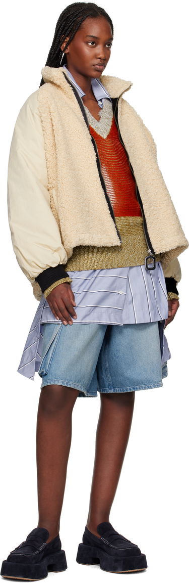 Bunda JW Anderson JW Anderson Color Block Fleece Track Jacket Béžová | JK0367-PG1736, 3