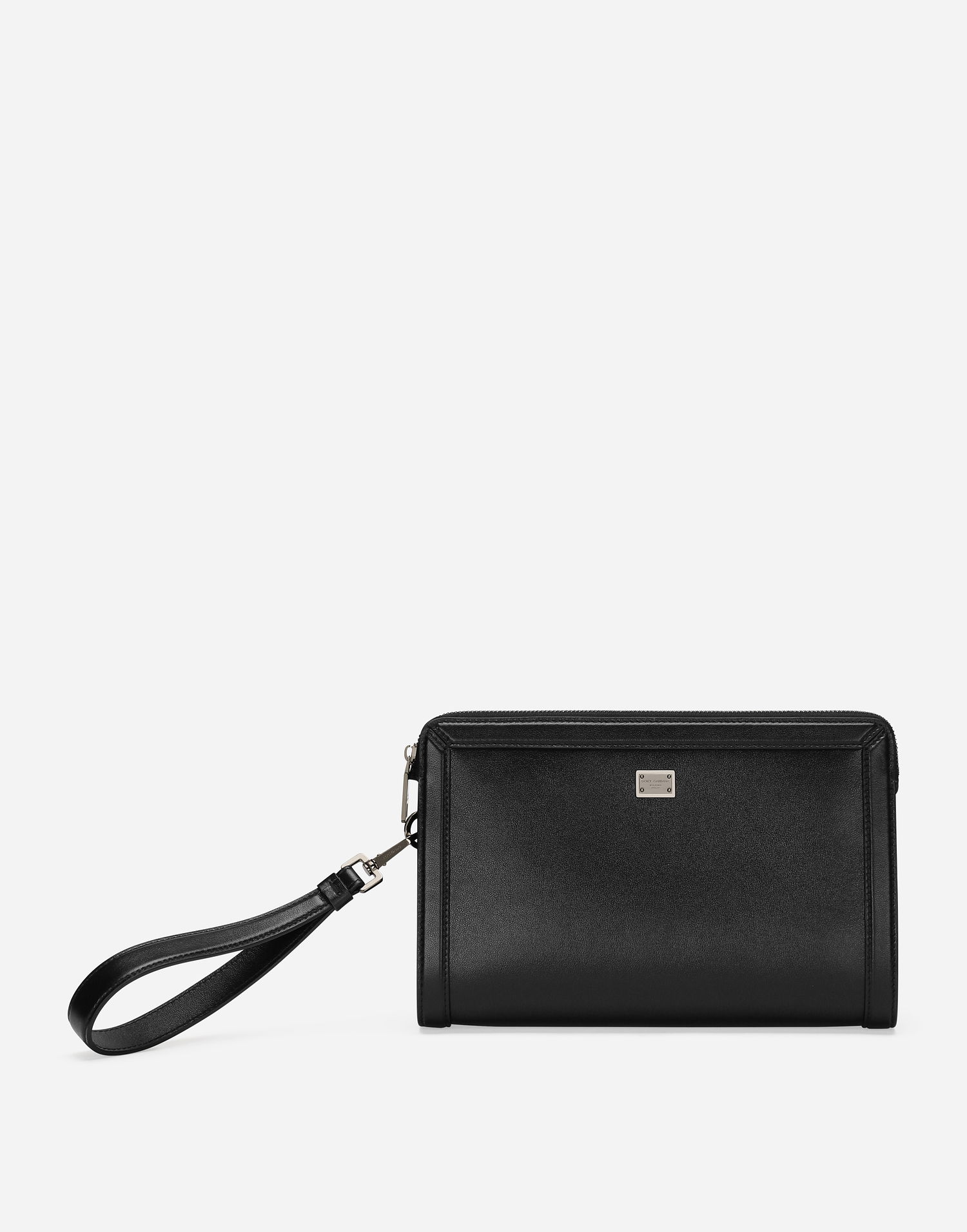 Peňaženka Dolce & Gabbana Calfskin Pouch With Wrist Strap Čierna | BM2330AV95680999, 0