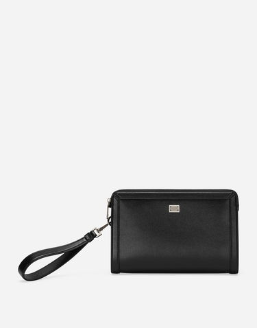 Peňaženka Dolce & Gabbana Calfskin Pouch With Wrist Strap Čierna | BM2330AV95680999, 0