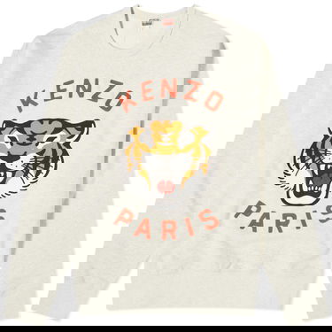 Sveter KENZO Lucky Tiger Crew Sweat Pale Grey Béžová | FE58SW0104MF-93, 0