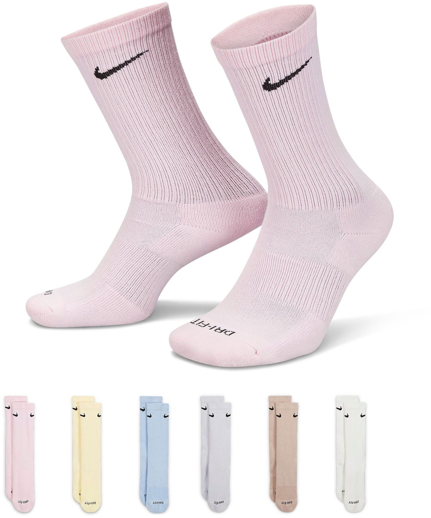 Ponožky Nike Everyday Plus Cushioned Crew Socks (6 Pairs) Ružová | sx6897-906, 0
