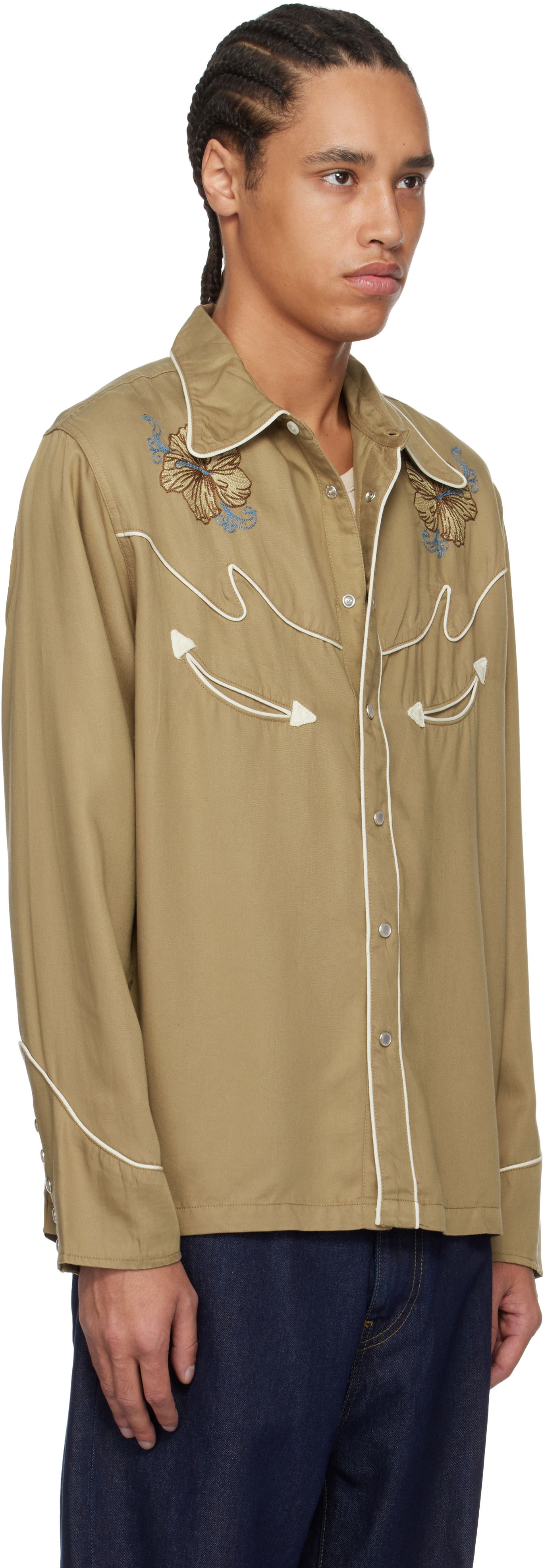 Košeľa Nudie Jeans Nudie Jeans Gonzo Cowboy Flower Shirt Hnedá | 140885, 1
