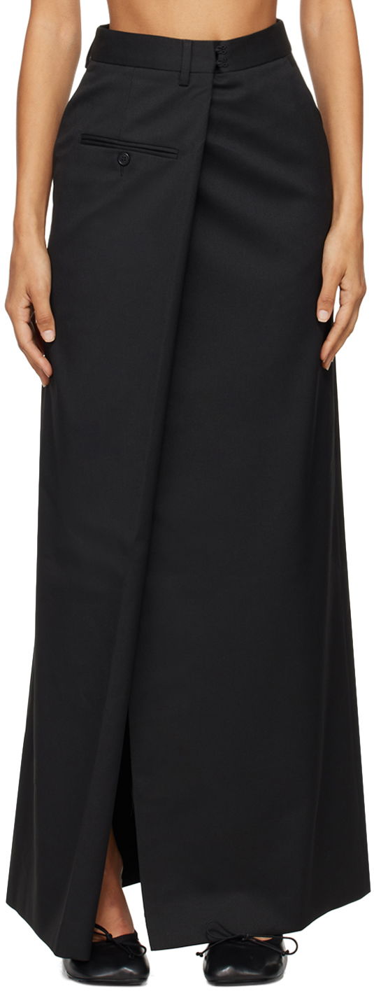 MM6 Black Slit Maxi Skirt