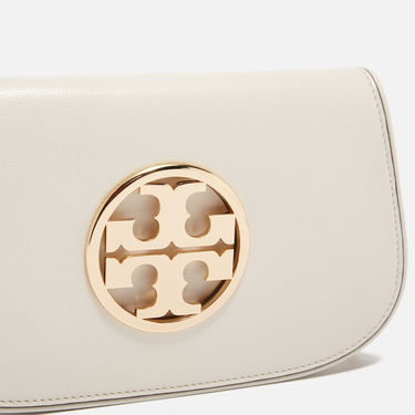 Taška cez rameno Tory Burch Full-Grain Leather Clutch Bag Béžová | 152250-104, 0