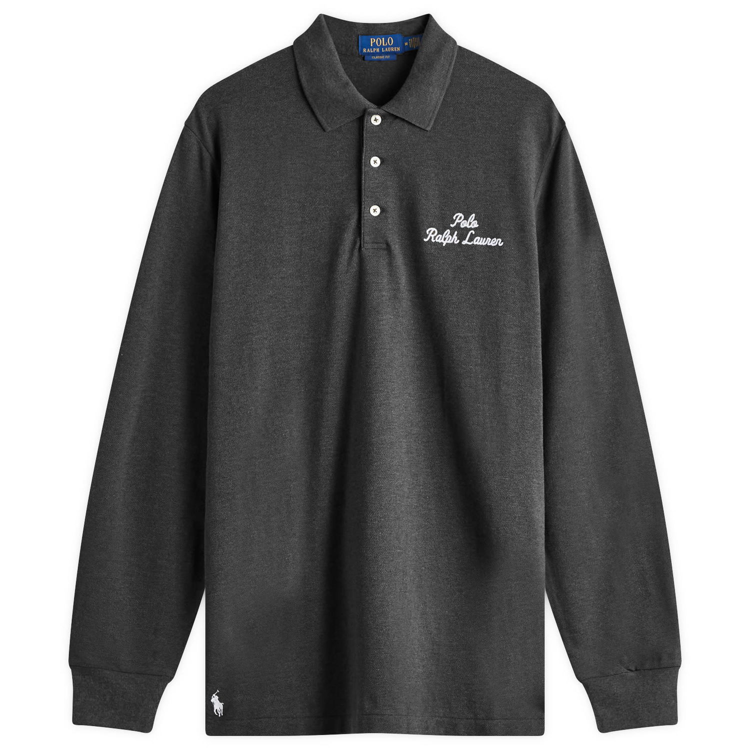 Polo tričko Polo by Ralph Lauren Script Logo Long Sleeve Polo Shirt Šedá | 710957364003, 0