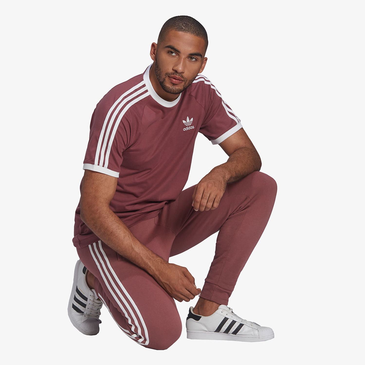 Tričko adidas Originals 3-Stripes Tee Vínová | HE9548, 1