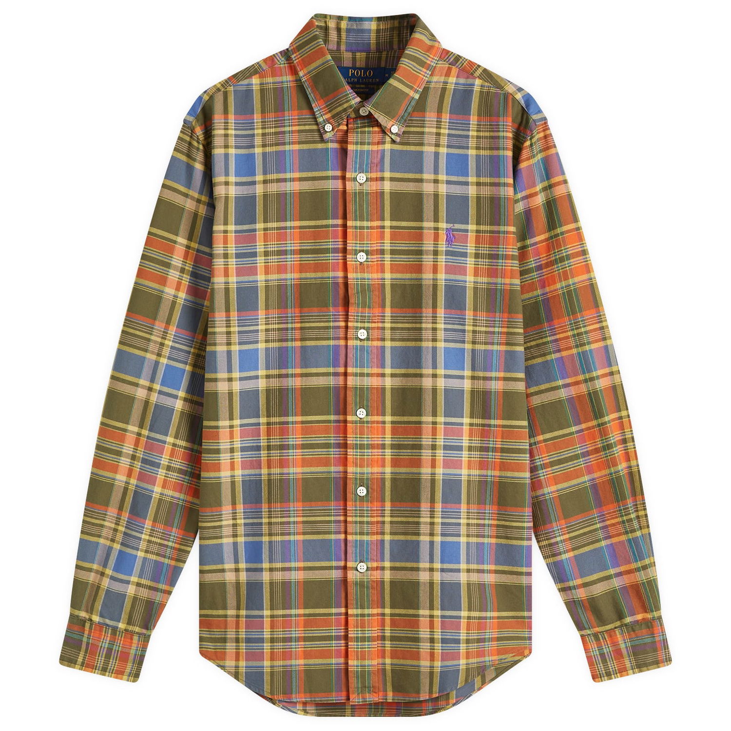 Košeľa Polo by Ralph Lauren Ralph Lauren Custom Brushed Twill Plaid Oxford Shirt, Size Large Oranžová | 710961339003, 1