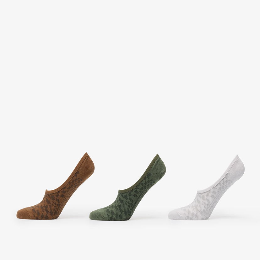 Ponožky Vans Fuego Canoodle Leopard Print No-Show Socks 3-Pack Biela | VN000QBFEN61
