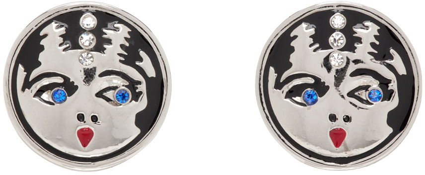 Náušnice Chopova Lowena Chopova Lowena Face Earrings with Crystals Metalická | 6506, 0