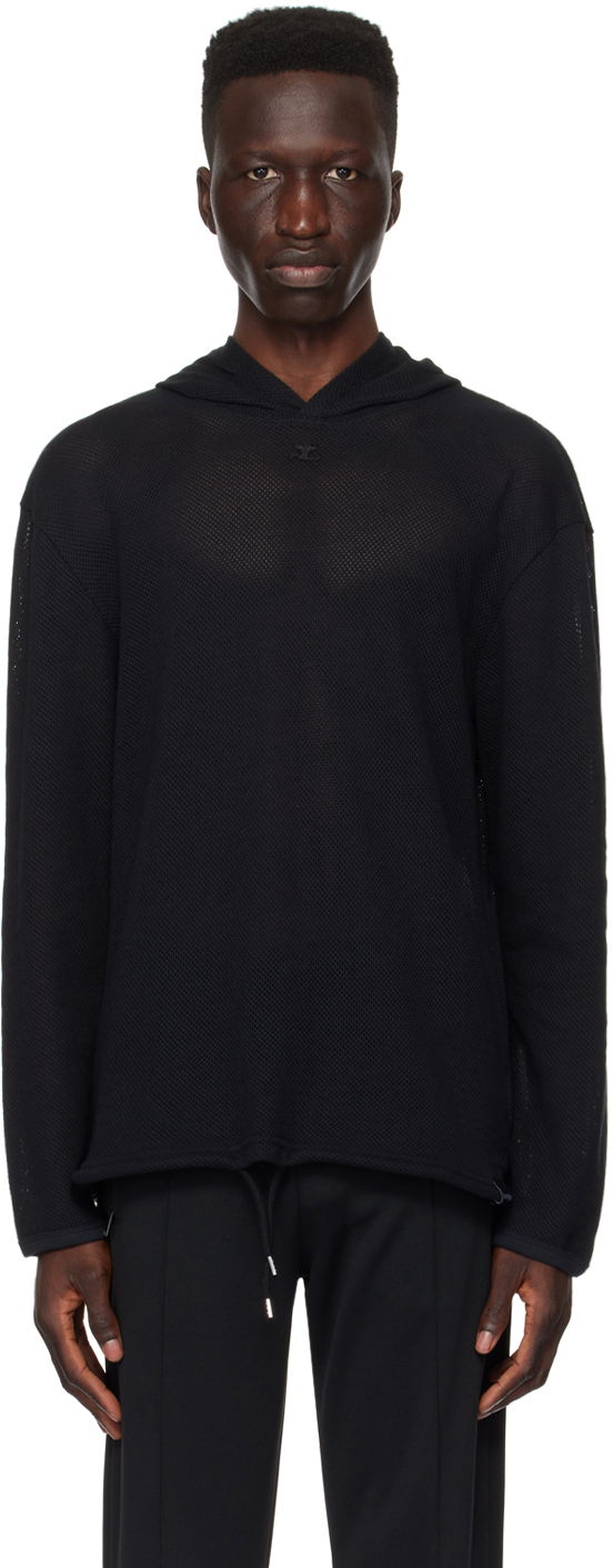 Mikina Courrèges Courrèges Mesh Hoodie Čierna | 124JHO027JS0069, 0