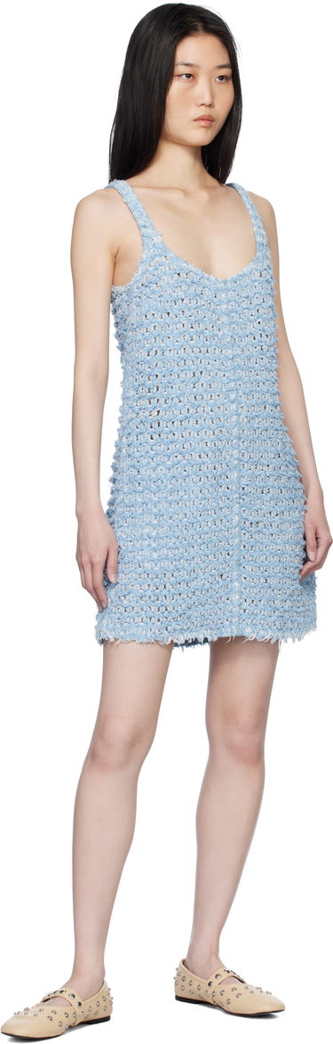 Šaty Stella McCartney Stella McCartney Women's Bouclé Denim Minidress Modrá | 6D03483SQH06, 3