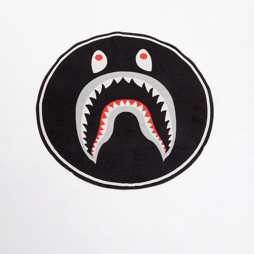 Home decor BAPE A BATHING APE Shark Floor Rug Black Universal Čierna | 001HOK801005M BLK