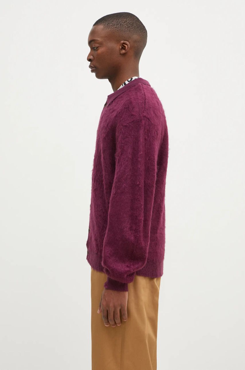 Sveter Butter Goods Mohair Button Up Knitted Cardigan Vínová | BG243400, 1