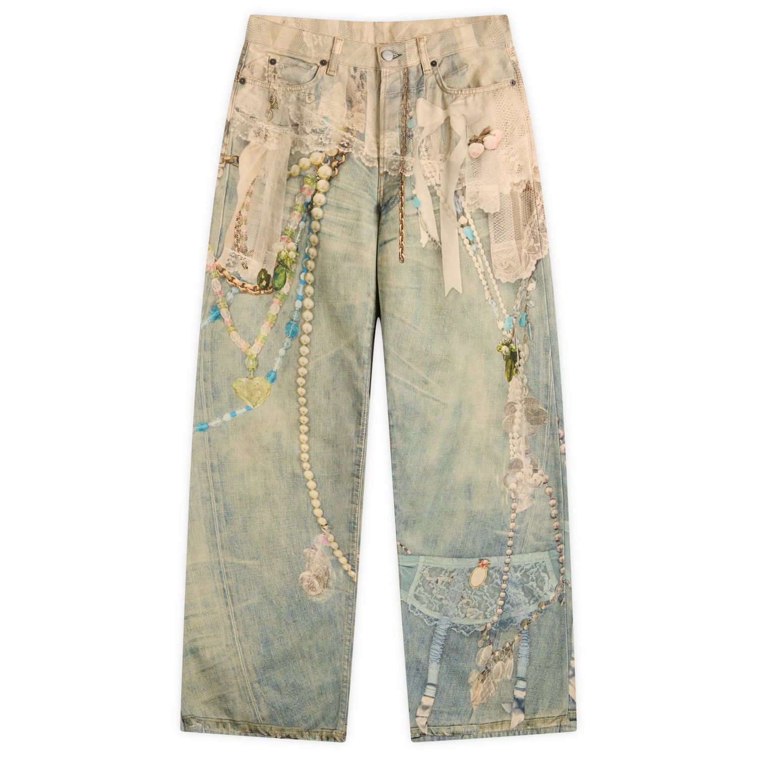 Džínsy Acne Studios Acne Studios 1981 Printed Jeans, Size X-Large Modrá | CK0134-AET, 0