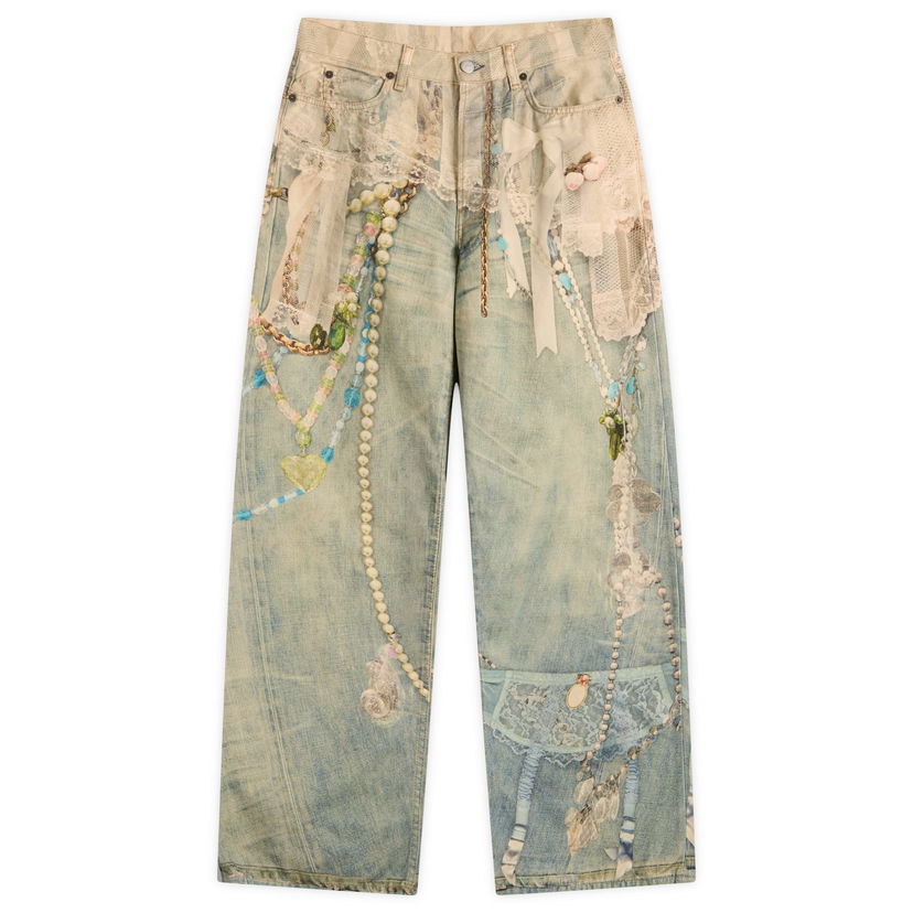 Džínsy Acne Studios Acne Studios 1981 Printed Jeans, Size X-Large Modrá | CK0134-AET