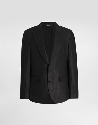 Bunda Dolce & Gabbana Dolce & Gabbana Single-Breasted Linen Jacket 54 Čierna | G2QS6TFU4MCN0000, 0