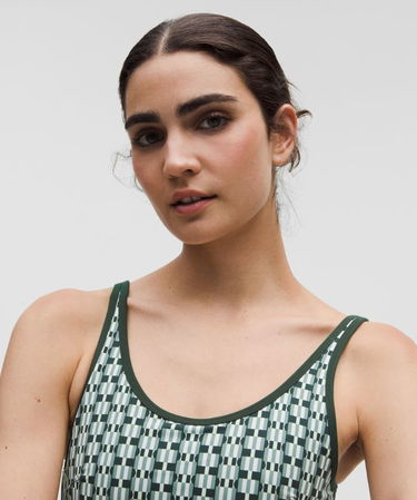 Súprava lululemon Geometric Pattern Cropped Tank Top B/C Cups Medium Support & Tennis Skirt Set Zelené | prod20002043, 3