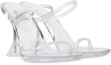 Starostlivosť o obuv Amina Muaddi Amina Muaddi Brito Transparent Heeled Slingback Sandals Biela | 11S333532BRI, 3
