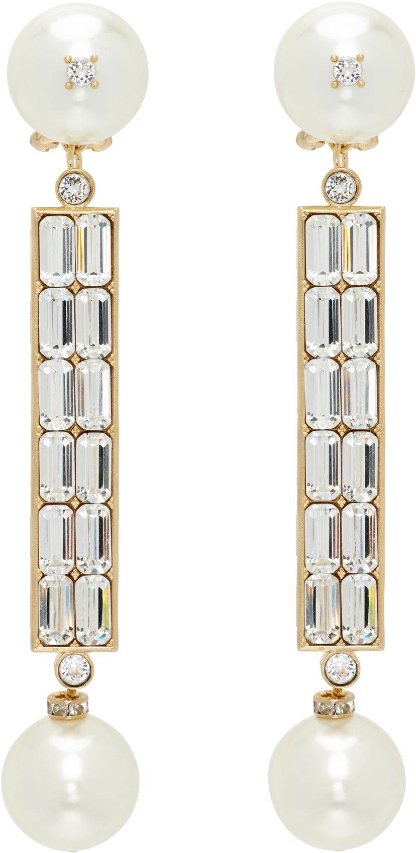 Náušnice Valentino San Fin Pearl and Crystal Drop Earrings Biela | 7W2J0AP0HJY