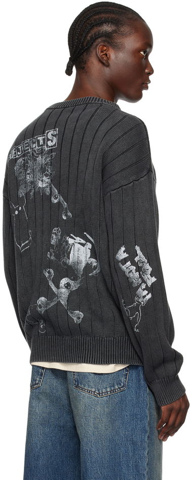 Sveter R13 R13 Drop Needle Graphic Sweater Čierna | R13MY230-Y147B, 2