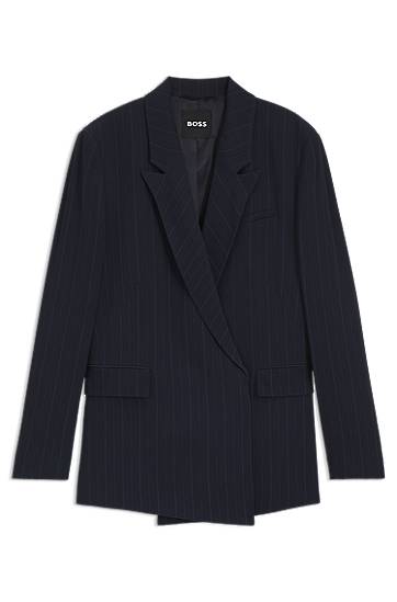 Bunda BOSS BOSS Relaxed-Fit Pinstripe Blazer Navy | 50548492, 0