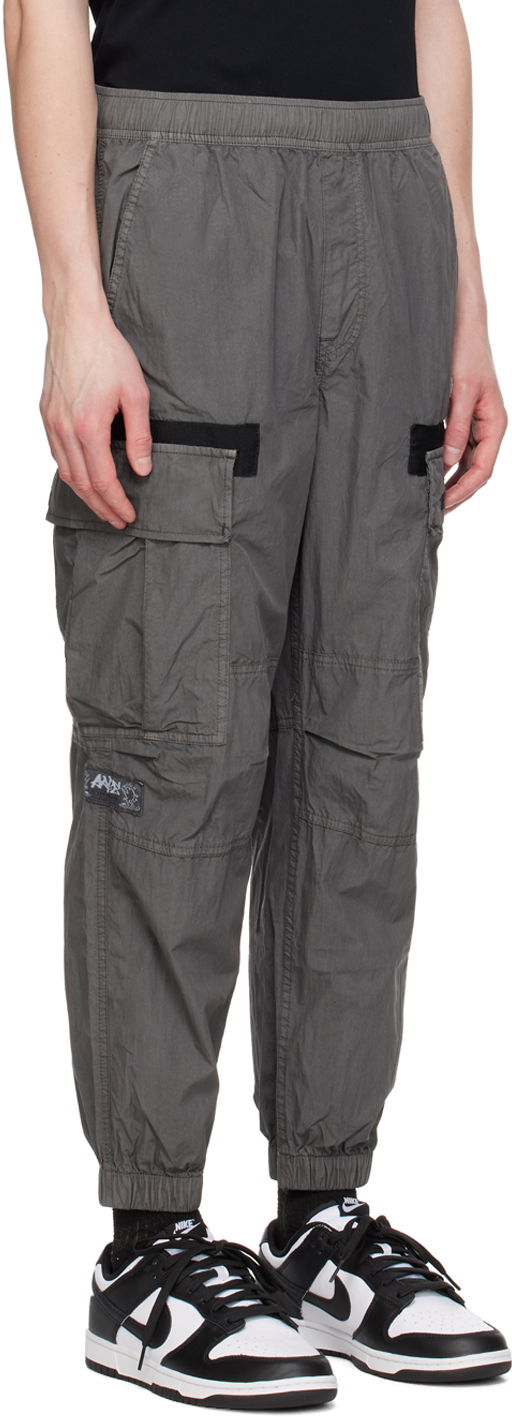Cargo nohavice AAPE by A Bathing Ape AAPE by A Bathing Ape Embroidered Cargo Pants Šedá | AAPPTMA678XXMBKX, 1