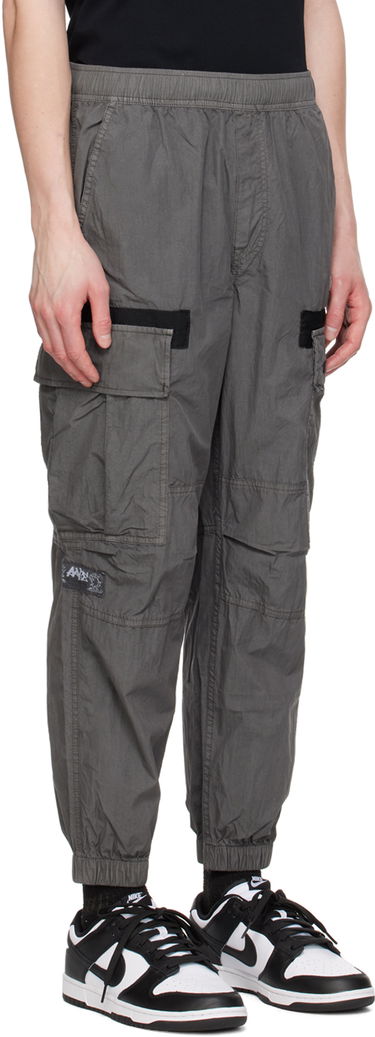 Cargo nohavice AAPE by A Bathing Ape AAPE by A Bathing Ape Embroidered Cargo Pants Šedá | AAPPTMA678XXMBKX, 1