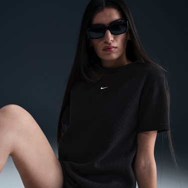 Tričko Nike Sportswear Chill Waffle Relaxed Fit Short-Sleeve T-Shirt Čierna | HJ3838-011, 4